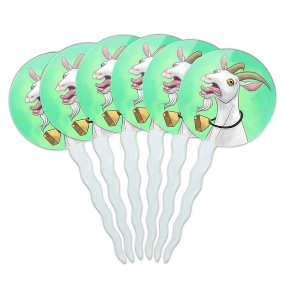 Screaming Goat Cupcake Picks Toppers Decoration Set of 6