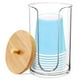 thumbnail image 2 of Muyoka Dispensador de vasos de papel acrílico con tapa de bambú Portavasos de papel transparente Bastoncillos de algodón redondos Caja de almacenamiento Contenedor Organizador de cosméticos para el mo Muyoka Hogar, 2 of 7