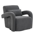 thumbnail image 6 of CRO Decor Modern Sturdy and Comfortable Teddy Plush Armchair with Dark Gray, 6 of 12