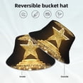 thumbnail image 2 of Honeii Golden Glitter And Light for Unisex Bucket Hat Waterproof Rain Hat Reversible Shiny Rave Bucket Hat for Concert Festival Boonie Cap, 2 of 6