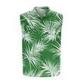thumbnail image 5 of WAENQINLA Tank Tops Men Summer Beach Muscle T-Shirt Classic Fit Button Up Sleeveless Shirts Lapel Collared Palm Tree Print A-Shirt Tops Green S, 5 of 5