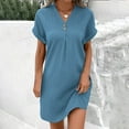 thumbnail image 3 of Womens T Shirt Dresses Summer Casual V Neck Short Sleeve Flowy Tshirt Dress Casual Loose Sundress, 3 of 6