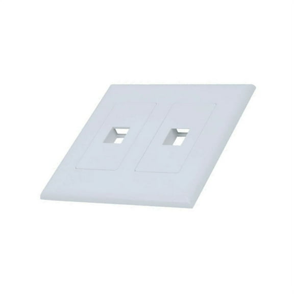 White 2-Gang Screwless Decora Wall Plate Cover with 1-Port Keystone Jack Insert