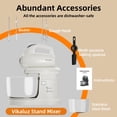 thumbnail image 5 of Vikaluz 2 in 1 Stand Mixer 3.2 QT 5-Speed Tilt-Head with Dough Hooks Hand-Held Converter Black White, 5 of 12