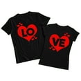 thumbnail image 4 of Fesfesfes Men Tops Couples Lover Valentine's Day Short Sleeve T-Shirt Love Letter Print Tops Sale Items, 4 of 7