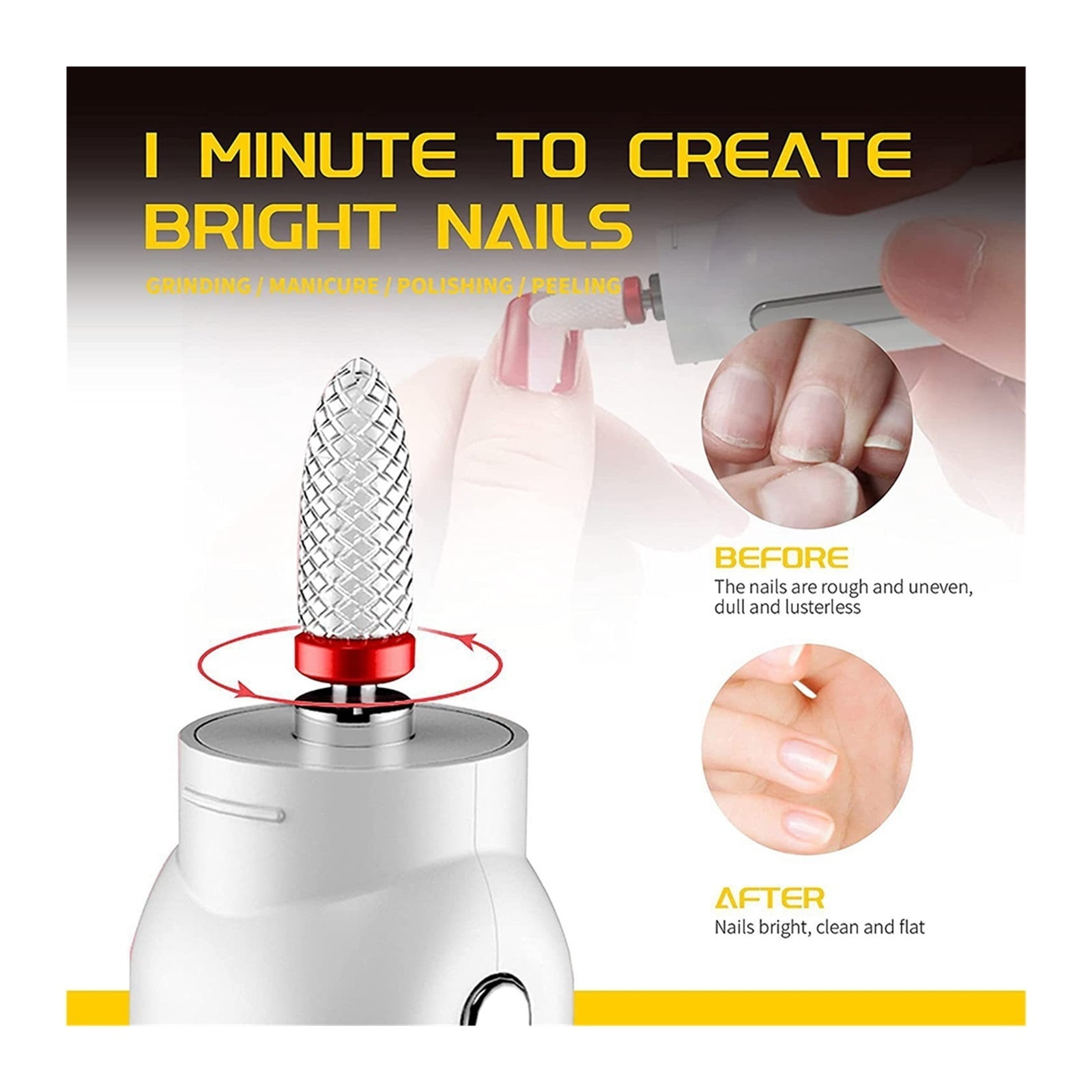 Portable Nail Drill Machine, Professional Electric Nail Drill Sander, Manicure Milling Cutter Set, Gel Polish Remover Manicure Sets ,Lightweight and Portable