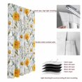 thumbnail image 6 of Spring Daisy Blackout Curtains for Bedroom/Living Room, Pinch Pleated Black Out Curtains, Country Watercolor Yellow White Floral Leaf Room Darkening Window Drapes with Hooks 2 Panels, 39"x70", 6 of 8