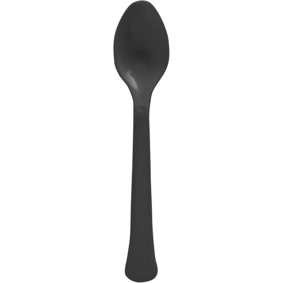 Jet Black Heavy Weight Plastic Spoons