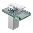 thumbnail image 3 of Grifo Led para baño, ancho de vidrio, latón montado en cubierta, mezclador de agua caliente y fría de un solo orificio, grifo para fregadero Argén, 3 of 7