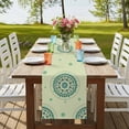 thumbnail image 4 of Table Runners 120 Inches Long Dress Scarves, Green Floral Farmhouse Coffee/Dining/Kitchen Table Runner for Living Room, round Floral Ethnic Abstract Patterned 13x120 Inch, 4 of 9