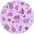thumbnail image 1 of Ahgly Company Machine Washable Indoor Round Transitional Purple Area Rugs, 3' Round, 1 of 7