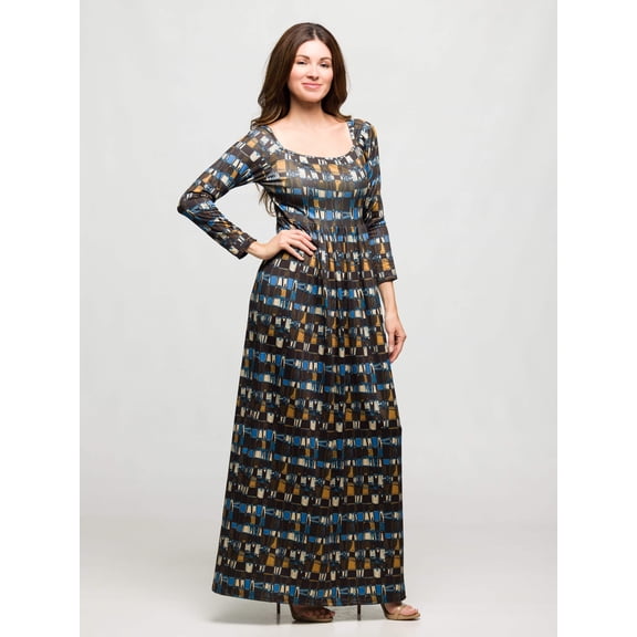 Womens Geometric Print Maxi Dress