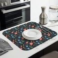 thumbnail image 3 of Pioneer Flower Floral Print Pattern Kitchen Dish Drying Mat 1 Pack, Ultra Absorbent Microfiber Drainer Mat, 16"x18", 3 of 6