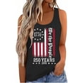 thumbnail image 3 of 250th Anniversary Tank Top for Women 1776-2026 - We the People Vintage Distressed American Flag Scoop Neck Sleeveless Tee - Patriotic Independence Day Graphic Top Black L, 3 of 8