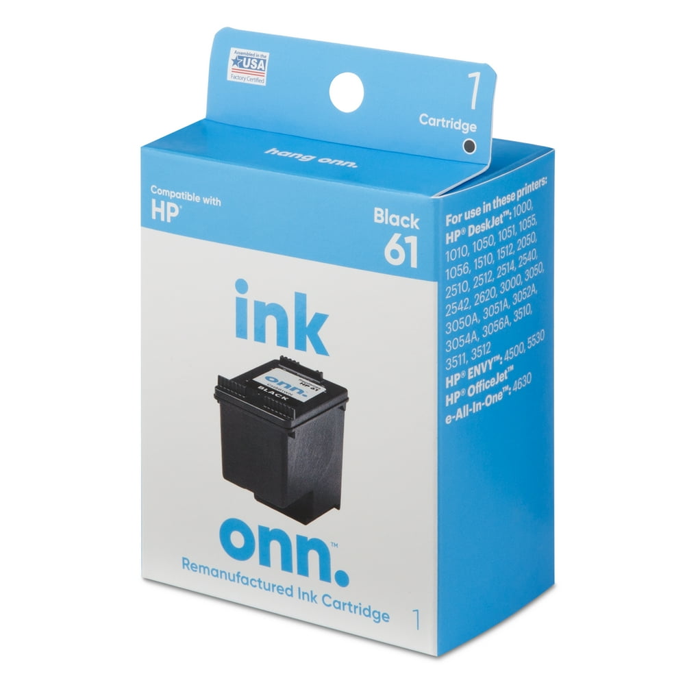 onn. Remanufactured Ink Cartridge, 61, Black