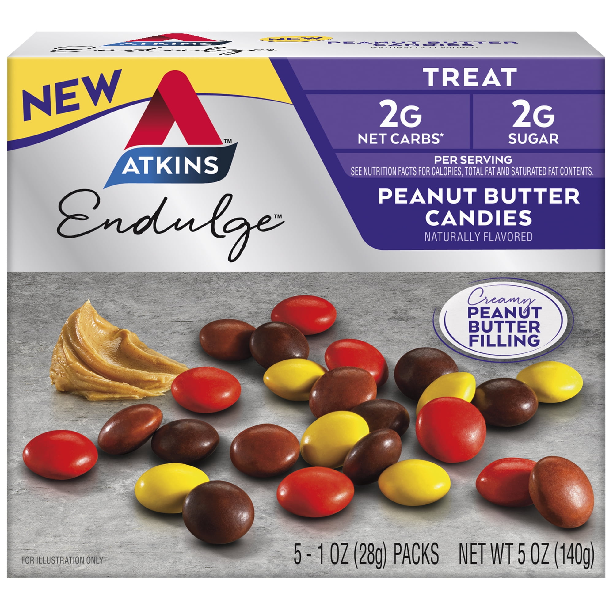 Atkins Endulge Treats, Peanut Butter Candies, Keto Friendly, 5 Count