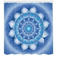 thumbnail image 3 of Blue Mandala Shower Curtain, Pointy Petals Folkloric Eastern Design Illustration Print, Fabric Bathroom Set with Hooks, 69W X 70L Inches, Deep Sky Blue and Multicolor, by Ambesonne, 3 of 3