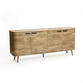 thumbnail image 3 of LuxenHome Natural Oak Manufactured Wood 4-Door 71.1-Inch Wide Sideboard Cabinet, 3 of 7