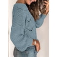 thumbnail image 4 of Womens 2023 Cute Elegant Soft Crewneck Long Sleeve  Cable Knit Pullover Sweaters, 4 of 9