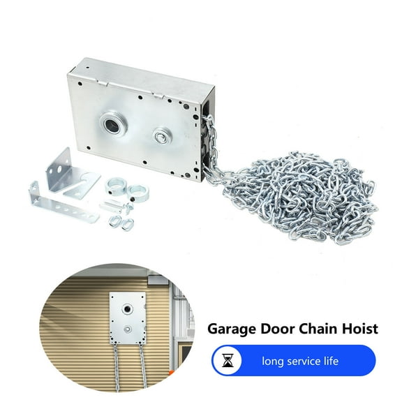 SUDEG Garage Door Chain Hoist, Garage Lifting Door Accessories for Roll Up Doors 4:1 Gear Ratio Garage Door Chain Hoist Opener, Chain Hoist, Silver