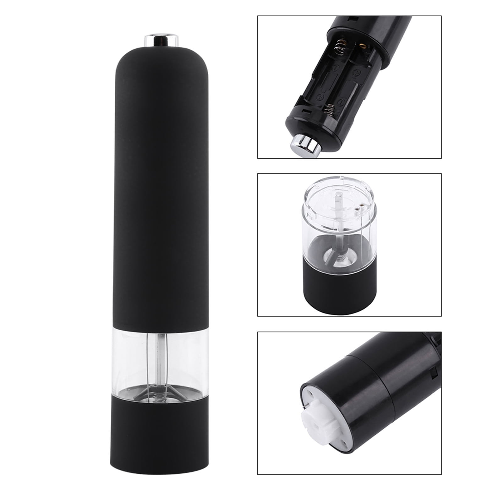 Gegong Fashion Black Electric Pepper He Rb Mill Salt Spice Grinder Muller Kitchen Tool Gadget New, Pepper Grinder, Kitchen Salt Grinder