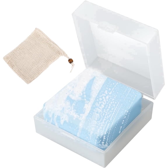 1 Pc Travel Soap Dish with Lid and Draining Tray, Portable Waterproof Case for Square Bar, Bathroom Gym Camping