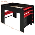 thumbnail image 2 of Harper & Bright Designs Full Size Gaming Loft Bed with Height-adjustable Desk & RGB Lights, Full Wood Loft Bed Frame with Wardrobe & Storage Shelves, Red, 2 of 18