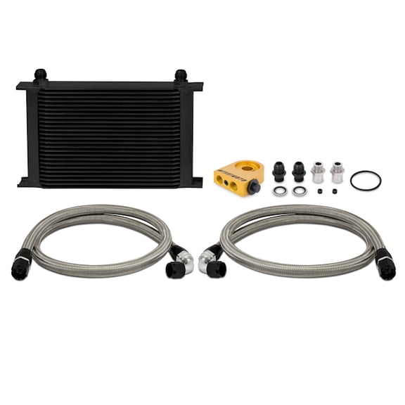 Mishimoto Universal Thermostatic Oil Cooler Kit, Black, 25 Row