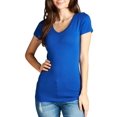 thumbnail image 5 of FashionMille Women's Slim FIt Basic V Neck Fitted Short Sleeve T-Shirt, 5 of 5