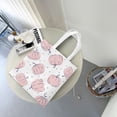 thumbnail image 7 of DouZhe Reusable Grocery Bags, Thanksgiving Pink pumpkins Lightweight Polyester Canvas Cloth Tote Bag for Travle Gym Shopping School, 15" x 16", 7 of 7
