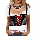 thumbnail image 7 of KHONTS Oktoberfest Womens Tops Short Sleeve Novelty T-Shirt Short Sleeve Funny Printed Shirts 21-Red XXL, 7 of 7