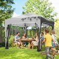 thumbnail image 2 of Outsunny 10x10ft Pop Up Canopy Tent, Central Lock Outdoor Screen Party Tent, 2 of 10