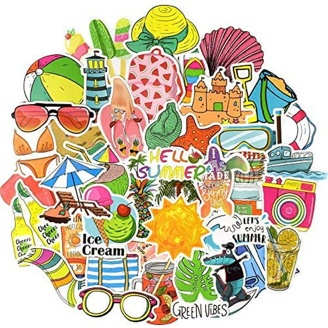 Waterproof Vinyl Stickers Pack for Water Bottle Bike Laptop (50Pcs Aesthetic Style)