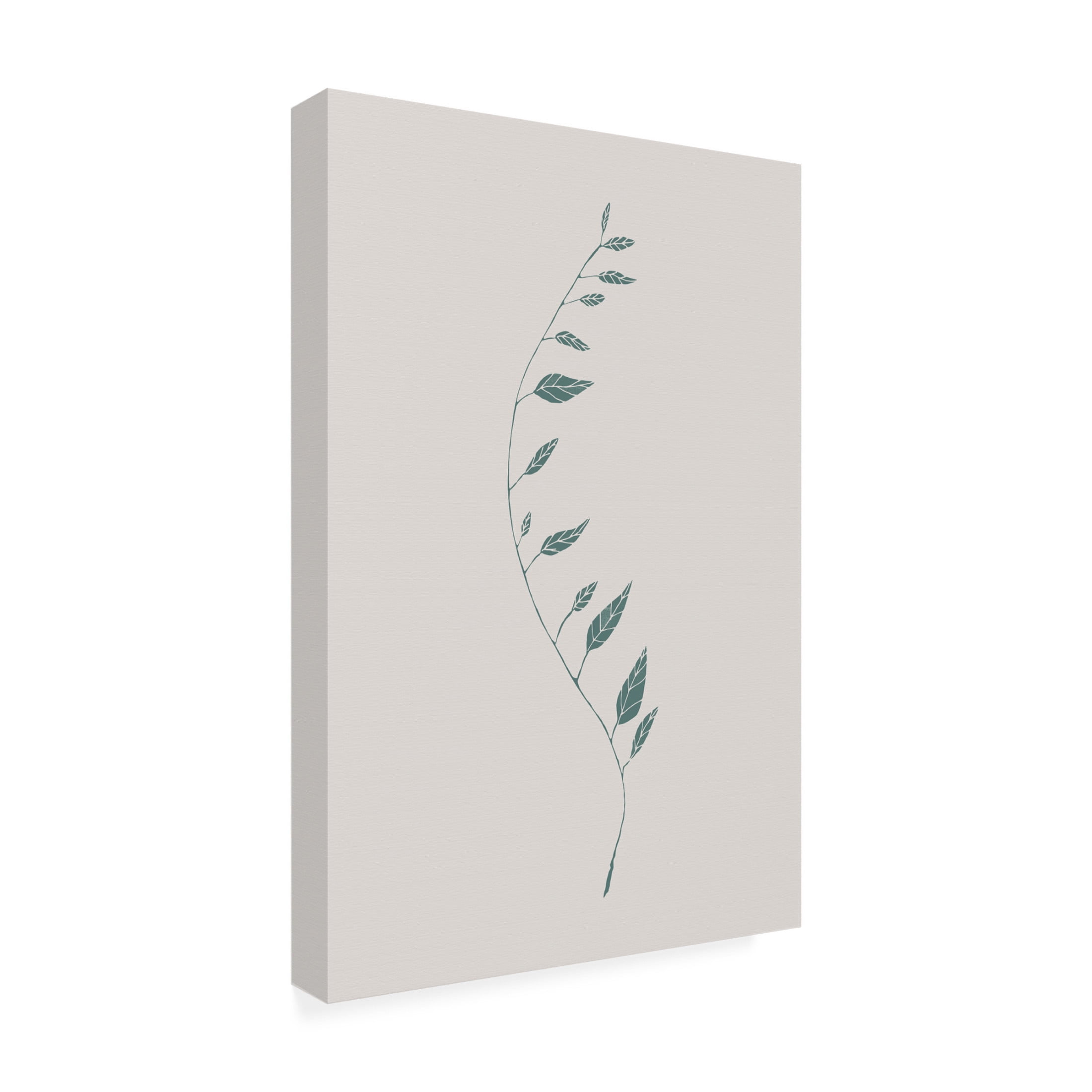 Canvas Wall Art - Pictufy Studio Ii 'Wavy Branch Green' Wall Art for Living Room, Bedroom, or Office Décor by Trademark Fine Art - 12 x 19 Inches