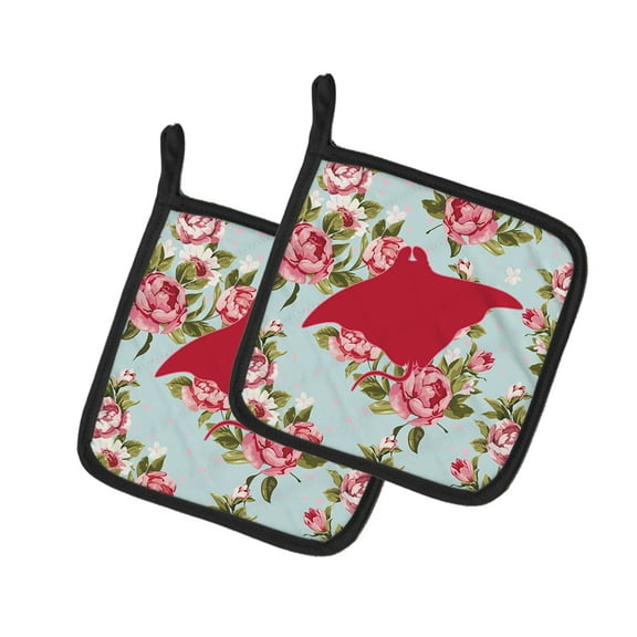 Caroline's Treasures BB1014-RS-BU-PTHD Pair of Pot Holders, 7.5HX7.5W, multicolor