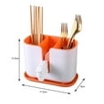 thumbnail image 2 of 3 Compartment Design Detachable Chopstick Holder Drainage Hole Countertop Utensil Spoon Forks Organizer Kitchen Supplies, 2 of 4