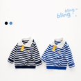 thumbnail image 2 of Esaierr Toddler Baby Boys Sweater V-Neck Knit Button Stripes Long Sleeve Pullover Sweatshirt for 7M-8T, 2 of 5