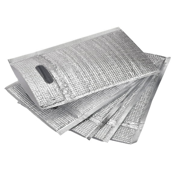 Bolsas de Aislamiento Térmico Reutilizables Uxcell, Bolsa de Aluminio con Algodón Perla de 13.4x9.8in 5Pcs