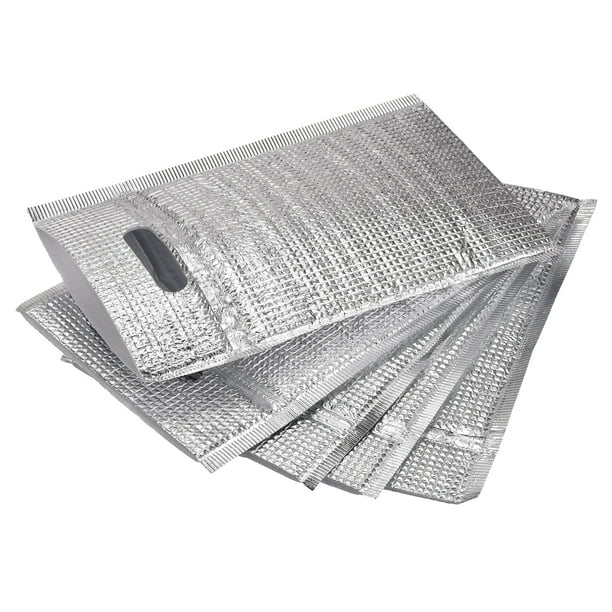 Bolsas de Aislamiento Térmico Reutilizables Uxcell, Bolsa de Aluminio con Algodón Perla de 13.4x9.8in 5Pcs