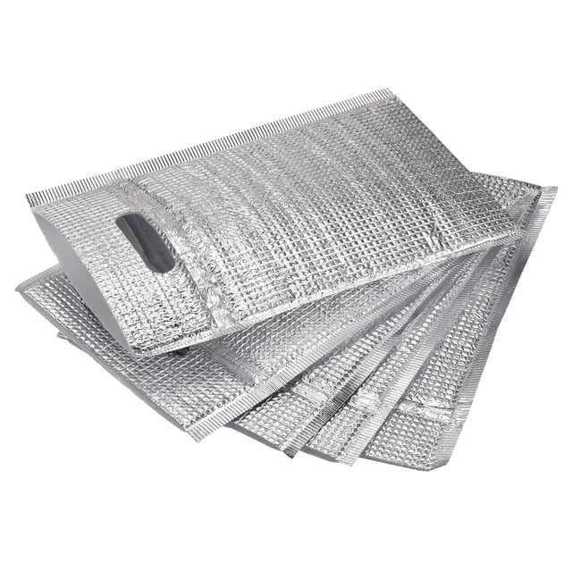 Bolsas de Aislamiento Térmico Reutilizables Uxcell, Bolsa de Aluminio con Algodón Perla de 13.4x9.8in 5Pcs