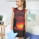 thumbnail image 4 of Fotbe Sunset Western Desert Cowboy Vestido de Dormir para Niñas de 3 a 10 Años, Mangas Cortas, Estilo Princesa, Pijama Camisón con Mangas Voladas-XX-Large, 4 of 6