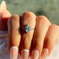 thumbnail image 3 of Teardrop Simple Adjustable Open Rings Geometric Finger Rings Copper Texture, 3 of 9