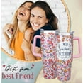 thumbnail image 2 of Best Friend Gift for Women I Wish You Lived Next Door 40 oz Tumbler with Handle and Straw, Bestie Tumbler Reusable Stainless Steel Best Friend Tumblers, 2 of 7