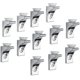thumbnail image 1 of Glass Shelf Bracket, 12 Pcs Zinc Alloy Polished Chrome Right Angle Shelf Support Fixing Clip With Suction Cup, 1 of 5