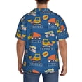 thumbnail image 3 of Balery Construction Vehicles Camisa Casual de Manga Corta con Botones para Hombre, Texturizada, Estilo Cubano, para Playa, Verano-Small, 3 of 5