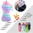 thumbnail image 5 of Collapsible Water Bottle, Camping Cup With Carabiner, Reuseable Silicone Foldable Leak Proof Portable Sports Travel Water Bottles For Outdoor, Travel Gym Hiking, 5 of 7