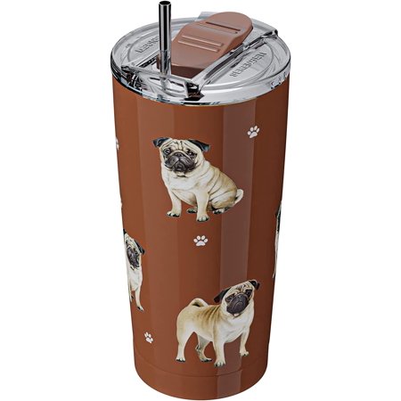 

Pug Athenstics 20 Oz. Stainless Steel Vacuum Insulated Tumbler with Spill Proof Lid - 3D Print - Insulated Travel mug for Hot or Cold Drinks (Pug Tumbler)