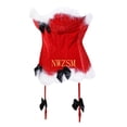 thumbnail image 3 of Disfraces navideños sexys para mujer, corsé de Papá Noel, top sobre el pecho, corpiño de terciopelo rojo, moldeador de cuerpo, lencería, ropa de showgirl, tallas S a 2XL, 3 of 5