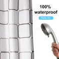 thumbnail image 5 of Quick-Dry Shower Curtain, Waterproof Washable Polyester Fabric, Semi-Transparent Bathroom Curtain with 12 Hooks, 180 x 200cm, White, 5 of 5