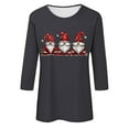 thumbnail image 4 of BiZtdJrK Daily Sales of the Day Womens Gnomes Printed Christmas Shirts Casual Round Neck 3/4 Sleeve Shirts 2025 Fall Fashion Pullover Tops Gray M, 4 of 5